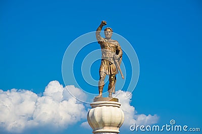 Monument of King Philip of Macedonia in Skopje Stock Photo