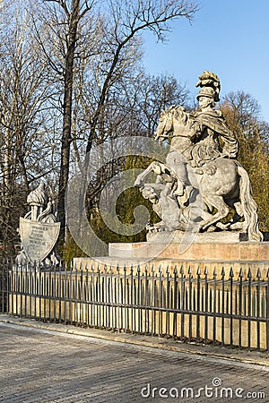 Monument of king Sobieski in Warsaw Stock Photo