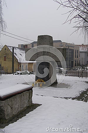 Liszki village in Krakow County, Lesser Poland Voivodeship A Monument for Murdered by Nazi German Editorial Stock Photo