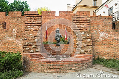 Monument of the Little Insurgent - Warsaw, Poland Editorial Stock Photo