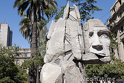 Monument for Mapuche Indians, Santiago de Chile, South America Stock Photo