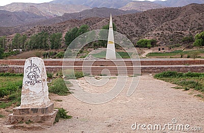 Monument marking the Tropic of Capricorn at Huacalera, Argentina Stock Photo