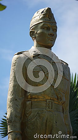 Monument of Mayor Bismo. Mayor Bismo is an Indonesian hero from Kediri, East Java Editorial Stock Photo