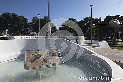 Monument, memoriam, the Malvinas Islands war, san juan square, argentina Editorial Stock Photo