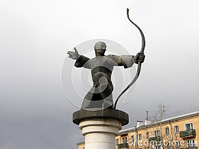 Monument Mergen - archer. Ulan-Ude. Buryatia. Stock Photo