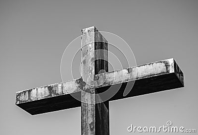 Monument. Metal cross of memory. Editorial Stock Photo
