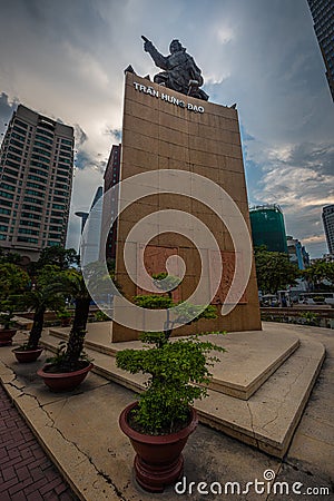 Monument of the military leader Tran Hung Dao in Saigon, Vietnam Editorial Stock Photo