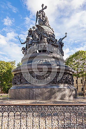 Monument `Millennium of Russia` in the Novgorod Kremlin Editorial Stock Photo
