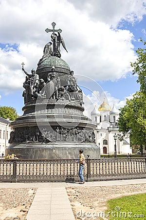 Monument Millennium of Russia. 1862 year Editorial Stock Photo