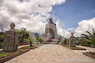 The monument of Mitad del Mundo Ecuador Editorial Stock Photo