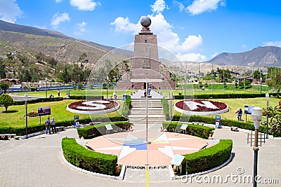 Monument Mitad del Mundo near Quito in Ecuador Editorial Stock Photo