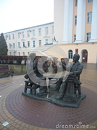 Monument near stroitelny institut Editorial Stock Photo