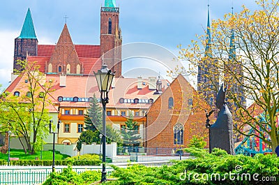 Cathedral of St. John the Baptist in old historical city centre of Wroclaw, Poland Stock Photo