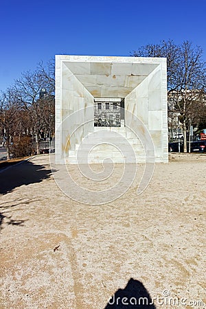 Monument of the People of Madrid at Paseo de la Castellana street in City of Madrid, Spain Editorial Stock Photo