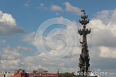 Monument Peter I in Moscow Editorial Stock Photo