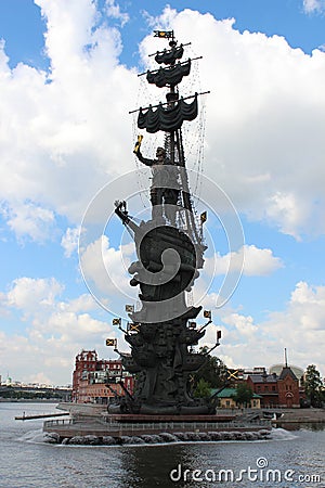 Monument of Peter I in Moscow Editorial Stock Photo