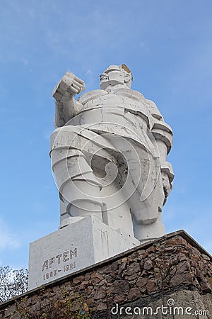 Monument revolutionary Fyodor Sergeyev Artem. Svyatogorsk, Ukraine Stock Photo