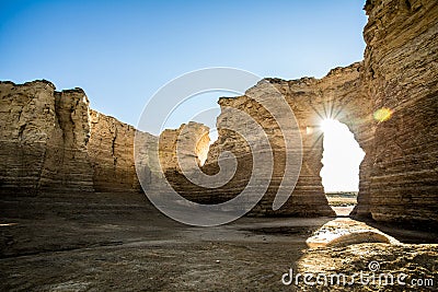 Monument Rock Chalk Pyramids Stock Photo