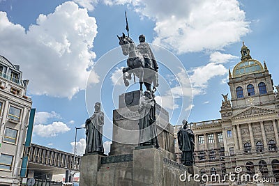 Monument of Saint Wenceslas in Prague Editorial Stock Photo