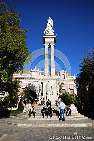 Monument, Seville, Spain. Editorial Stock Photo