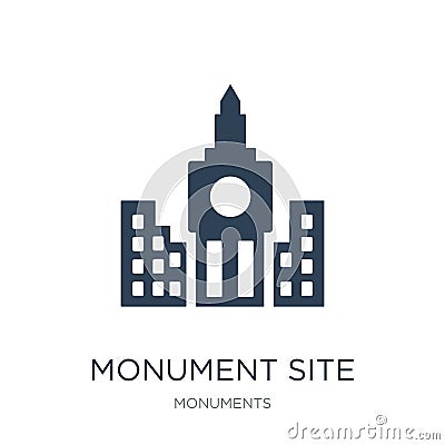 monument site icon in trendy design style. monument site icon isolated on white background. monument site vector icon simple and Vector Illustration