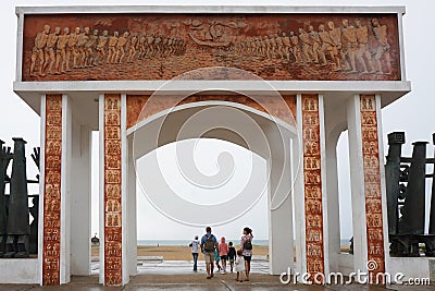 Monument of slave trading on the beach of ouidah, benin Editorial Stock Photo
