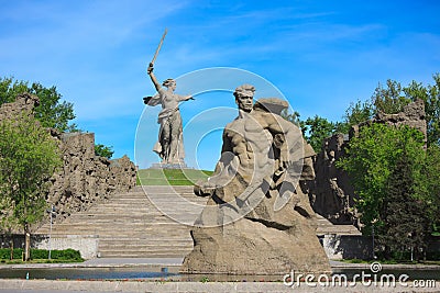 Monument Stay to the Death in Mamaev Kurgan, Volgograd Editorial Stock Photo