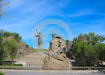 Monument Stay to the Death in Mamaev Kurgan, Volgograd Editorial Stock Photo