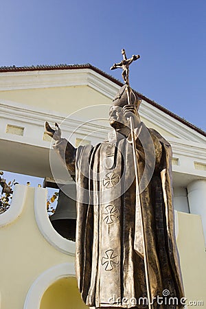 Monument on the territory of the Church of John the Baptist Editorial Stock Photo