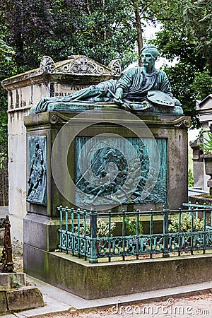 Monument at Theodore Gericault`s grave in the Pere Lachaise ceme Stock Photo