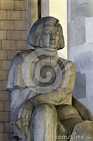 Adam Mickiewicz Statue, Warsaw, Poland Stock Photo