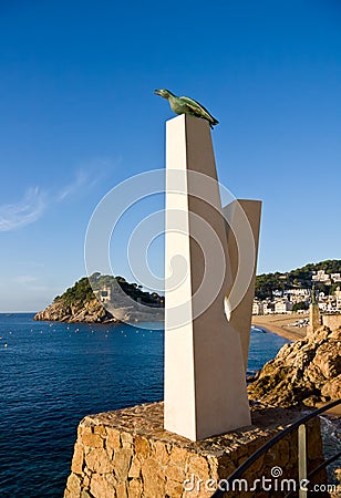 Monument to albatross in Tossa de Mar, Catalonia, Spain, Costa B Stock Photo