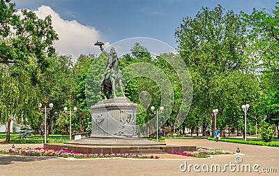 Monument to Alexander Suvorov in Izmail, Ukraine Editorial Stock Photo