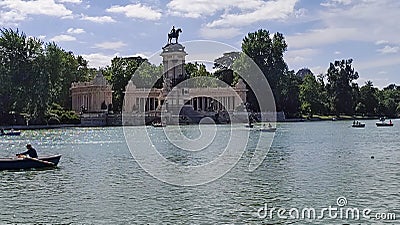 Monument to Alfonso XII - Parque del Retiro, Madrid, Spain Editorial Stock Photo