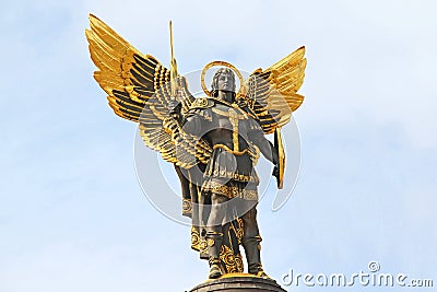 Monument to Archangel Michael in Kiev, Ukraine Editorial Stock Photo