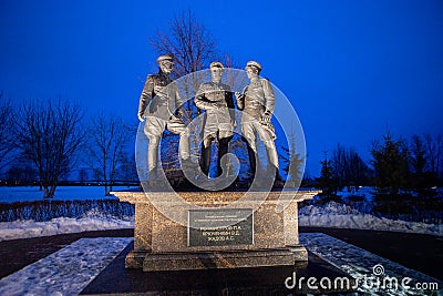 Monument to the army commanders in the Battle of Kursk on Prokhorovskoye field in Prokhorovka village Belgorod region Russia Stock Photo