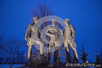 Monument to the army commanders in the Battle of Kursk on Prokhorovskoye field in Prokhorovka village Belgorod region Russia Stock Photo
