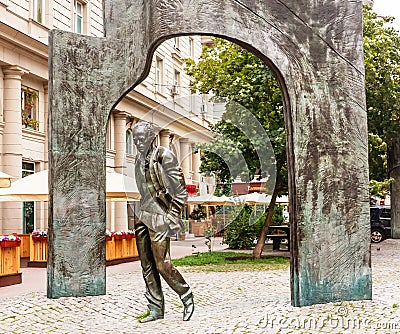 Monument to Bulat Okudzhava, the soviet poet and singer Editorial Stock Photo