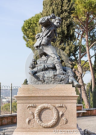 Monument to Cairoli brothers Rome Italy Editorial Stock Photo