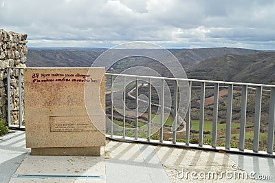 Monument to Cantar Del Mio Cid. Peace And Serenity Enjoying The Wonderful Views Of The Meadows Around In The Village Of Medinaceli Editorial Stock Photo