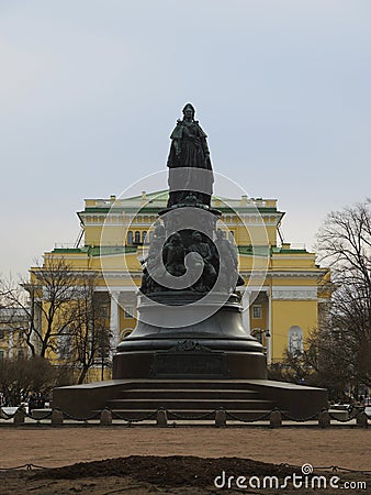 Monument to Catherine The Great. Editorial Stock Photo