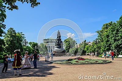 Monument to Catherine II in St. Petersburg Editorial Stock Photo