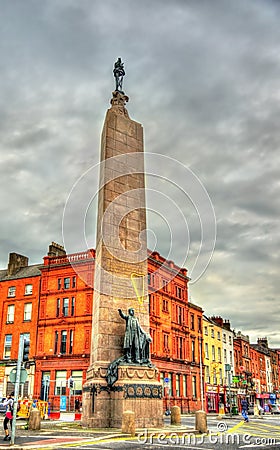 Monument to Charles Stewart Parnell Editorial Stock Photo