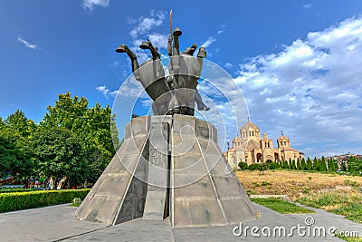 Monument to the commander Andranik - Yerevan, Armenia Editorial Stock Photo