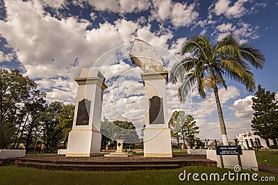 Monument to the dead of Malvinas islands war, YapeyÃº, Corrientes, Argentina. Stock Photo
