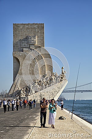 Monument to the Discoveries in Lisbon, Editorial Stock Photo