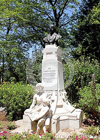 Monument to Doctor Gregorio Rafael da Silva d`Almeida, Sintra, Portugal Editorial Stock Photo