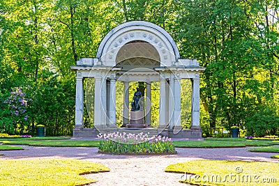Monument to empress Maria Fedorovna in Pavlovsky park, Pavlovsk, Saint Petersburg, Russia Stock Photo