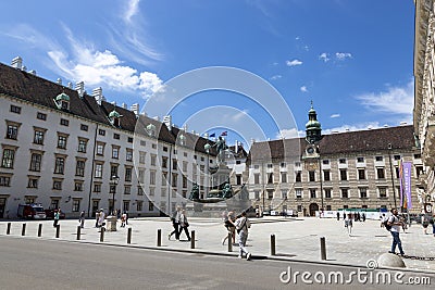 Monument to the first Austrian Emperor Franz I in the Hofburg Palace complex, installed in 1846, Editorial Stock Photo