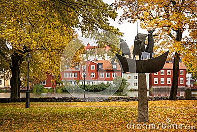 Monument to the founder of the Swedish city of Eskilstuna Editorial Stock Photo